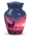 Crimson Twilight Vigil - Deer Urn Memorial, Funeral Cremation Urn