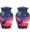 Crimson Twilight Vigil - Deer Urn Memorial, Funeral Cremation Urn