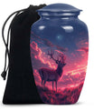 Crimson Twilight Vigil - Deer Urn Memorial, Funeral Cremation Urn