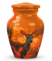 Golden Hour Fawn - Deer Urn Memorial, Funeral Shape Urn