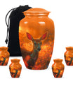 Golden Hour Fawn - Deer Urn Memorial, Funeral Shape Urn