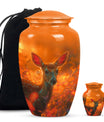 Golden Hour Fawn - Deer Urn Memorial, Funeral Shape Urn