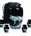 Wolf Wanderlust - Wolf Urn Memorial, Funeral Cremation Urn For Ashes