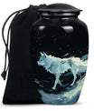 Wolf Wanderlust - Wolf Urn Memorial, Funeral Cremation Urn For Ashes