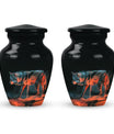 Crimson Shadow Howl - Wolf Urn Memorial, Funeral Shape Urn