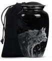 Wilderness - Wolf Urn Memorial, Funeral Cremation Urn