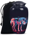 Neon Predator Essence - Wolf Urn Memorial, Funeral Shape Urn