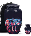 Neon Predator Essence - Wolf Urn Memorial, Funeral Shape Urn
