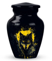 Electric Lupine - Wolf Urn Memorial, Funeral Cremation Urn For Ashes