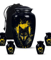 Electric Lupine - Wolf Urn Memorial, Funeral Cremation Urn For Ashes