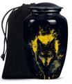 Electric Lupine - Wolf Urn Memorial, Funeral Cremation Urn For Ashes