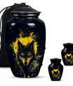 Electric Lupine - Wolf Urn Memorial, Funeral Cremation Urn For Ashes