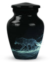 Celestial Wraith Wolf - Wolf Urn Large Memorial, Funeral Urn For Ashes