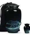 Celestial Wraith Wolf - Wolf Urn Large Memorial, Funeral Urn For Ashes