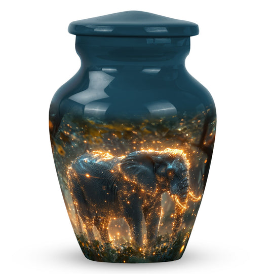 Forest Behemoth Elephant Urn Memorial, Funeral Cremation Urn For Ashes