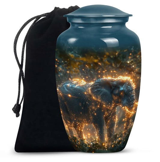 Forest Behemoth Elephant Urn Memorial, Funeral Cremation Urn For Ashes