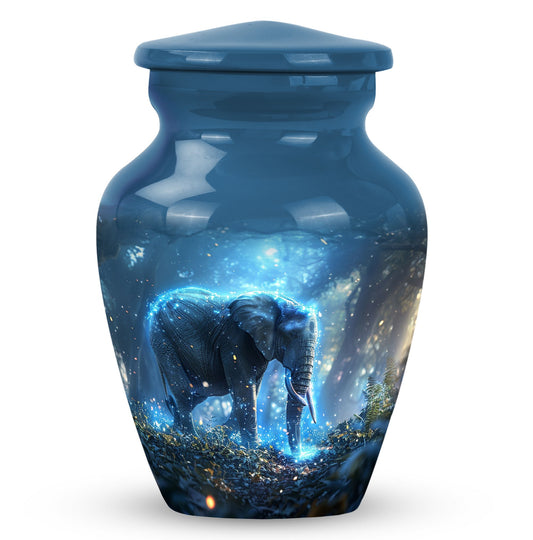 Enchanted Forest Majesty - Elephant Urn Memorial, Funeral Cremation Urn