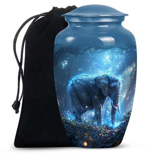 Enchanted Forest Majesty - Elephant Urn Memorial, Funeral Cremation Urn