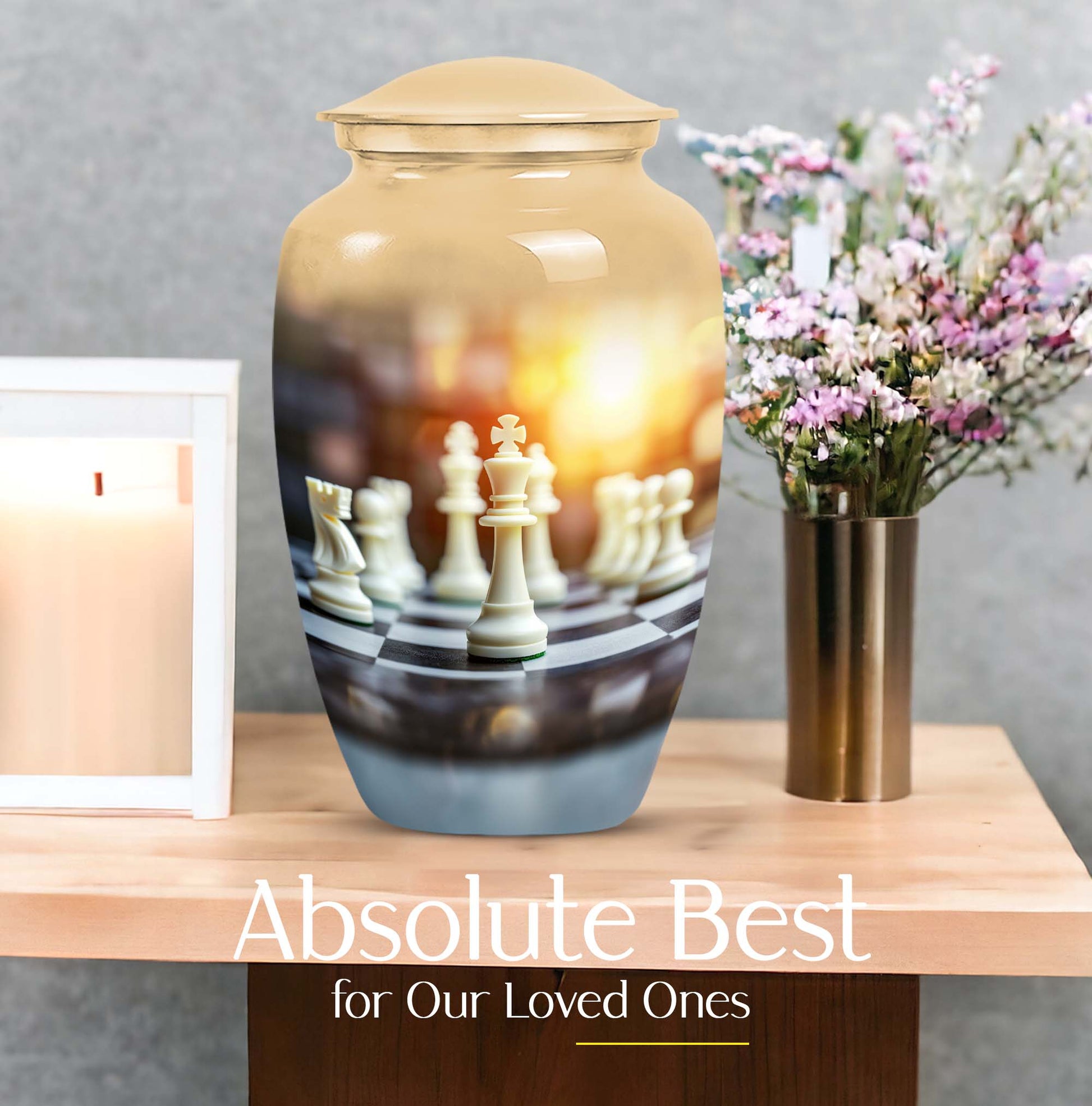 10-inch Chess themed classic urn