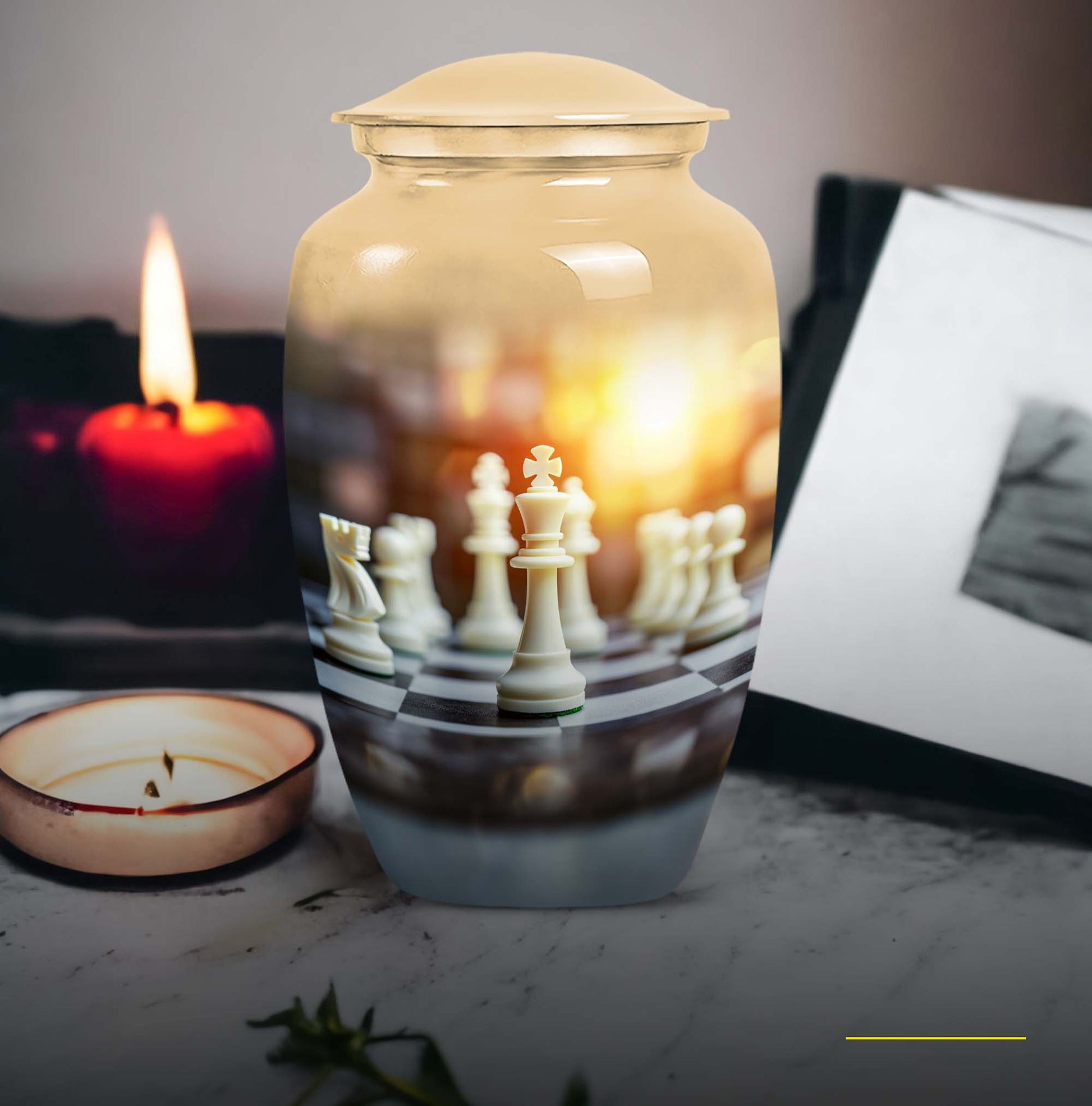 10-inch Chess themed classic urn