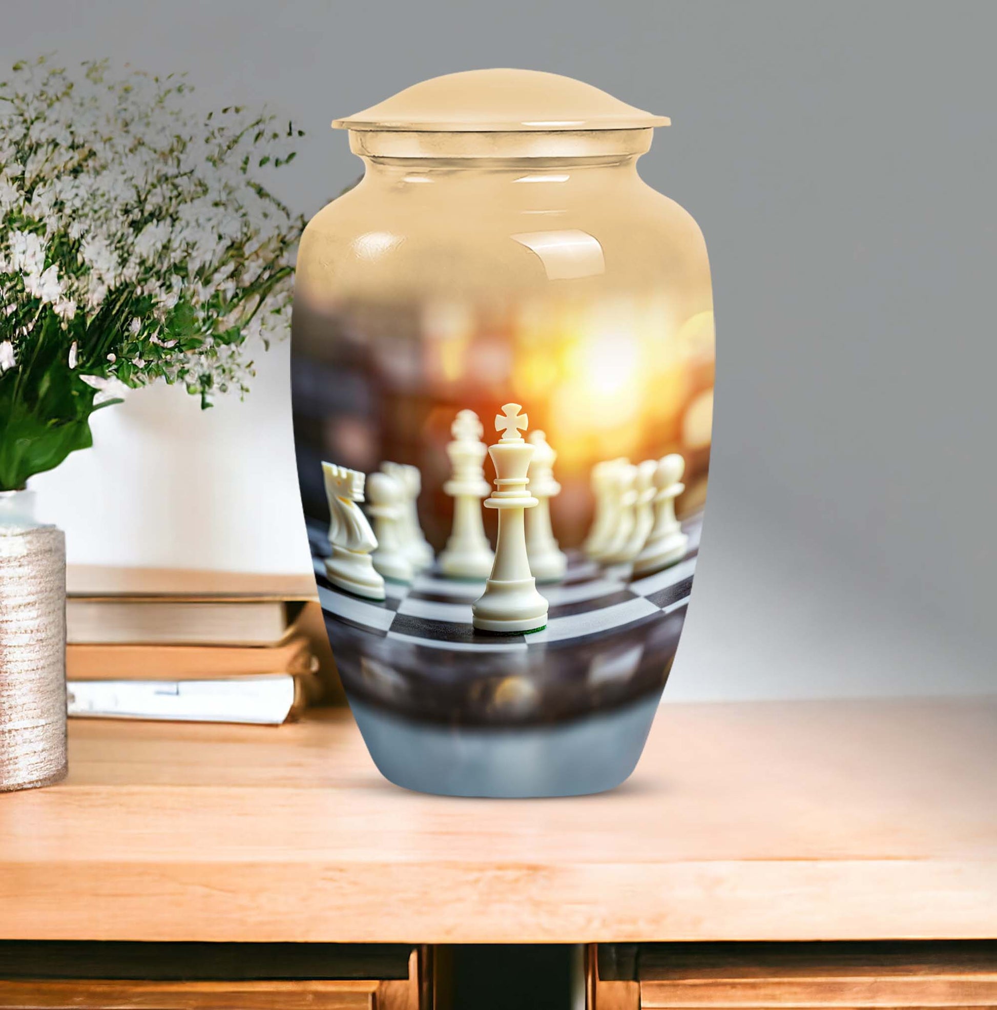 10-inch Chess themed classic urn