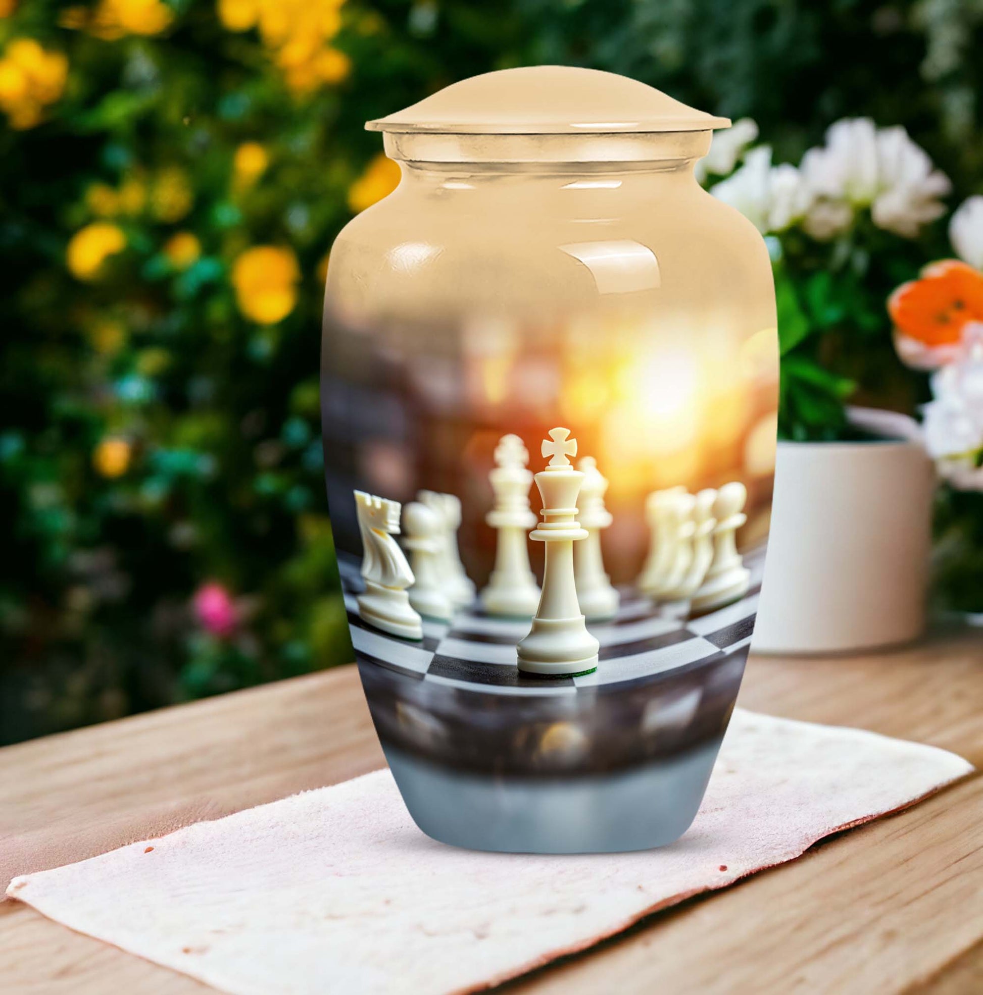 10-inch Chess themed classic urn