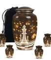 Classic Chess-themed urn.