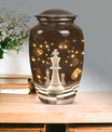 Classic Chess-themed urn.