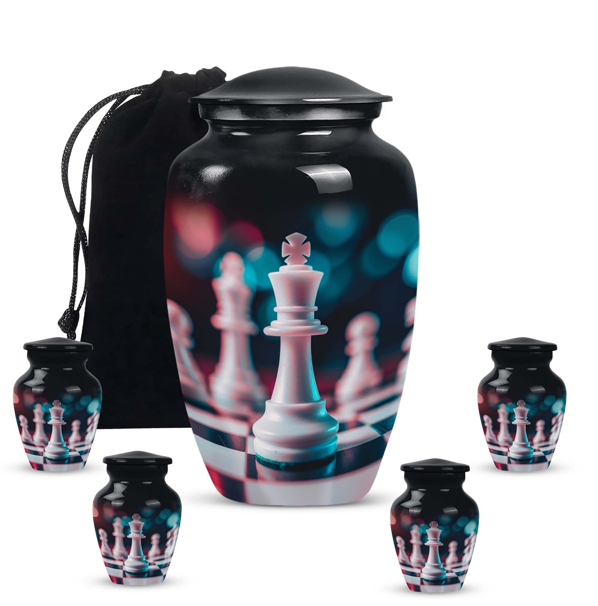 10-Inch Classic Chess Urn, aluminium funeral urn for mom 