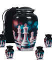 10-Inch Classic Chess Urn, aluminium funeral urn for mom 