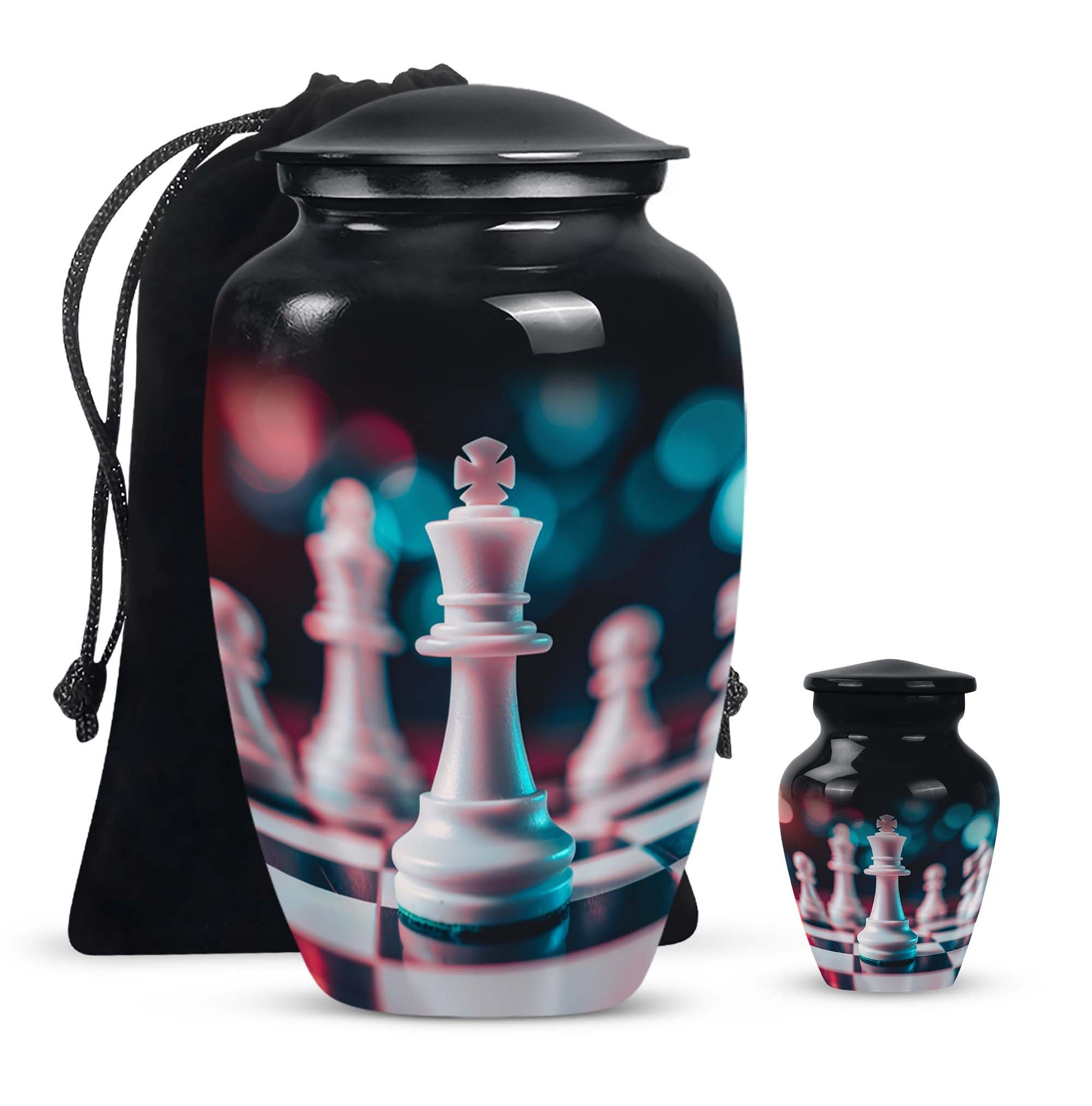 10-Inch Classic Chess Urn, aluminium funeral urn for mom 