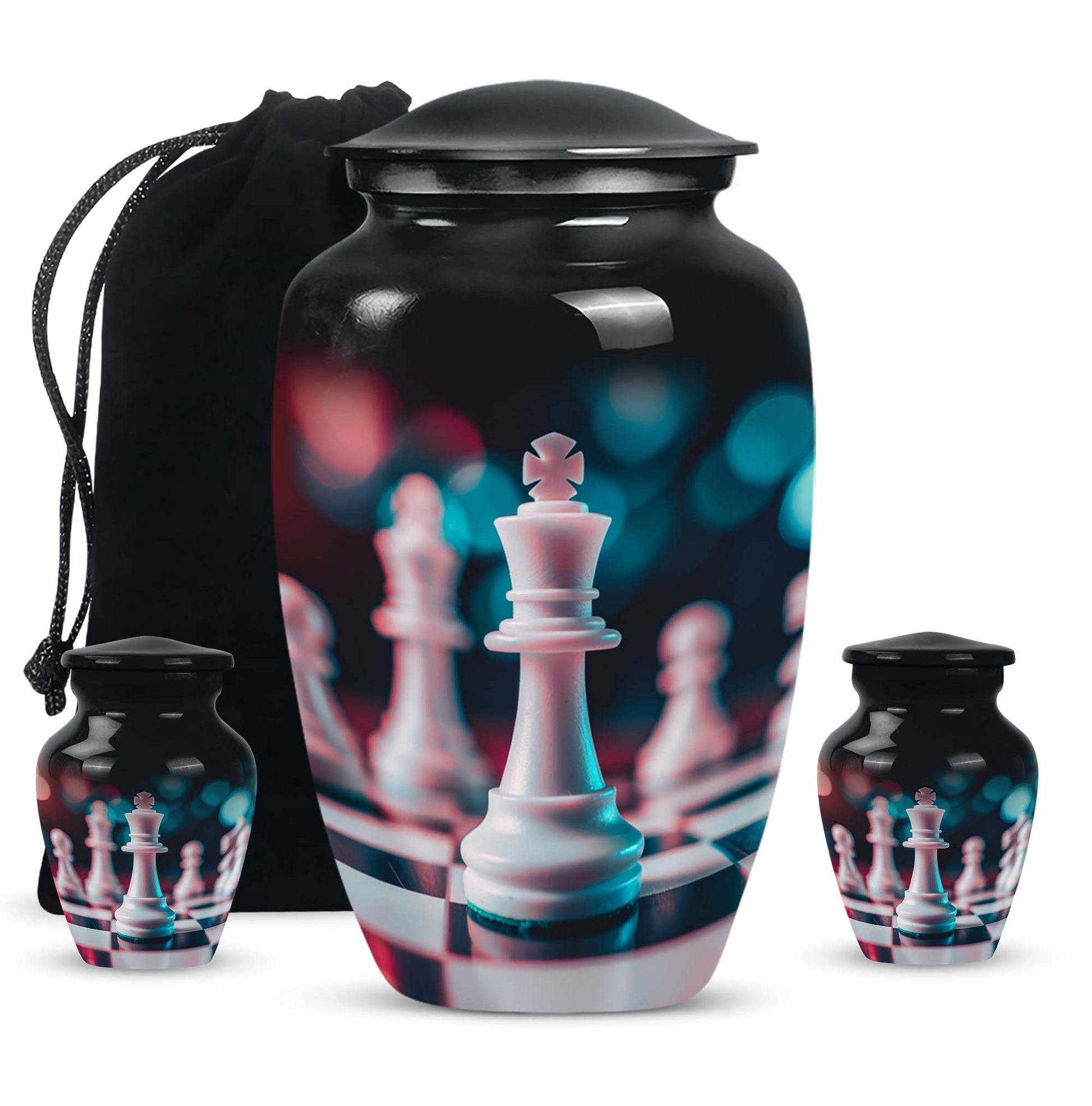 10-Inch Classic Chess Urn, aluminium funeral urn for mom 