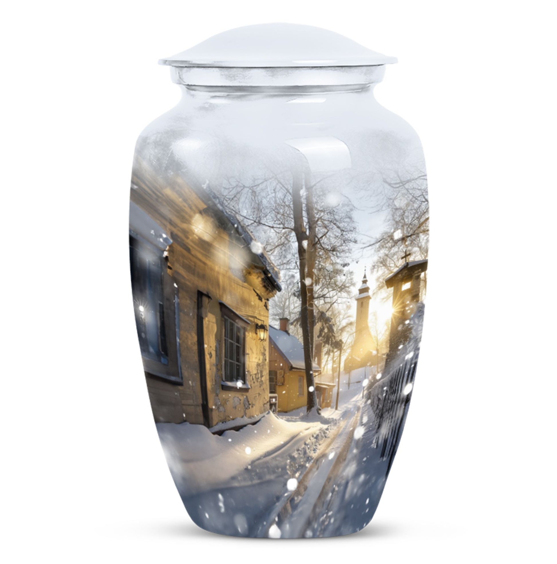 10 Inch Classic Snowflakes Urn