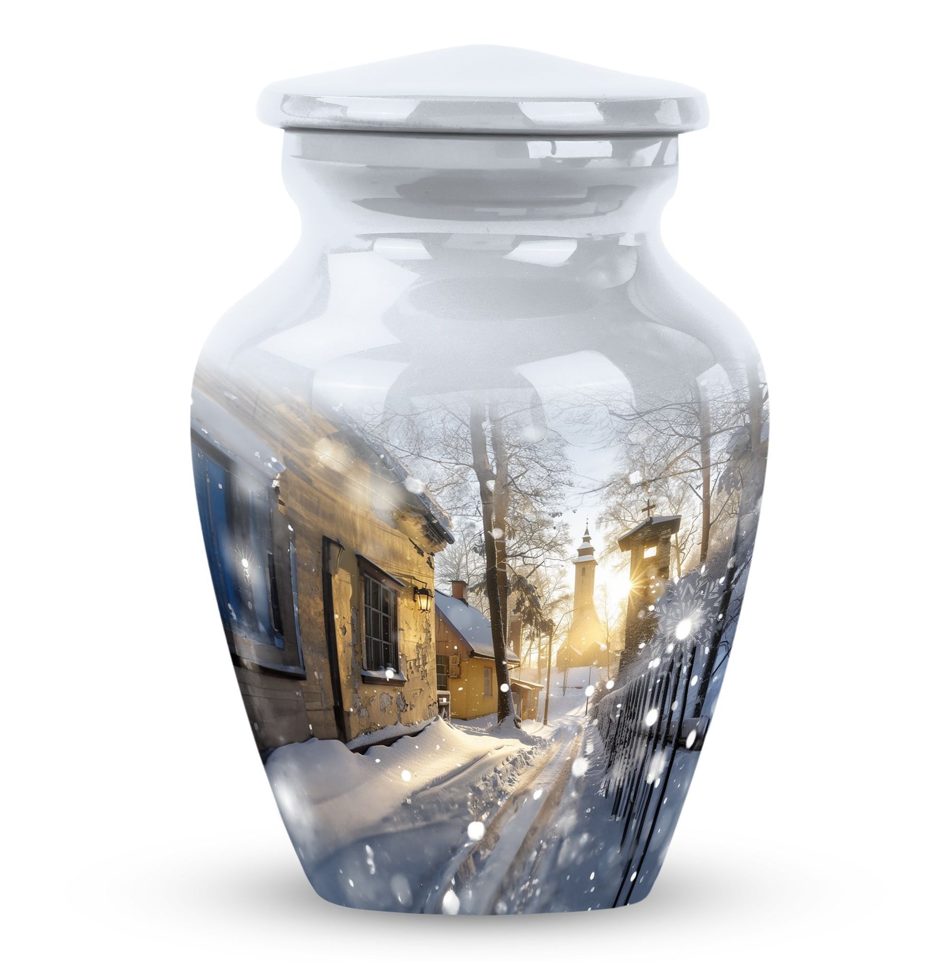 10 Inch Classic Snowflakes Urn