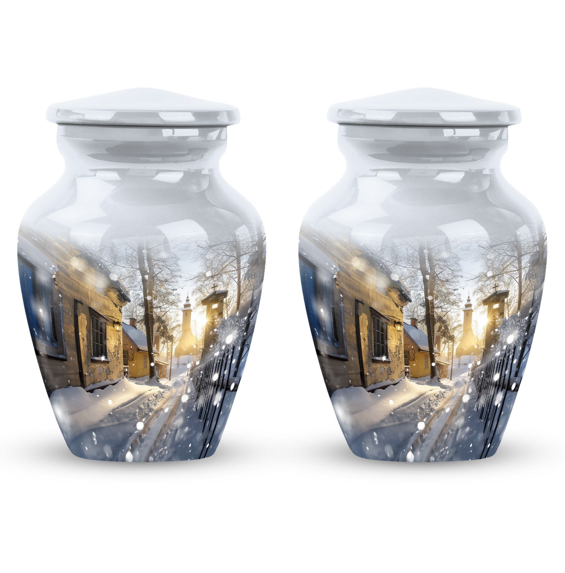 10 Inch Classic Snowflakes Urn