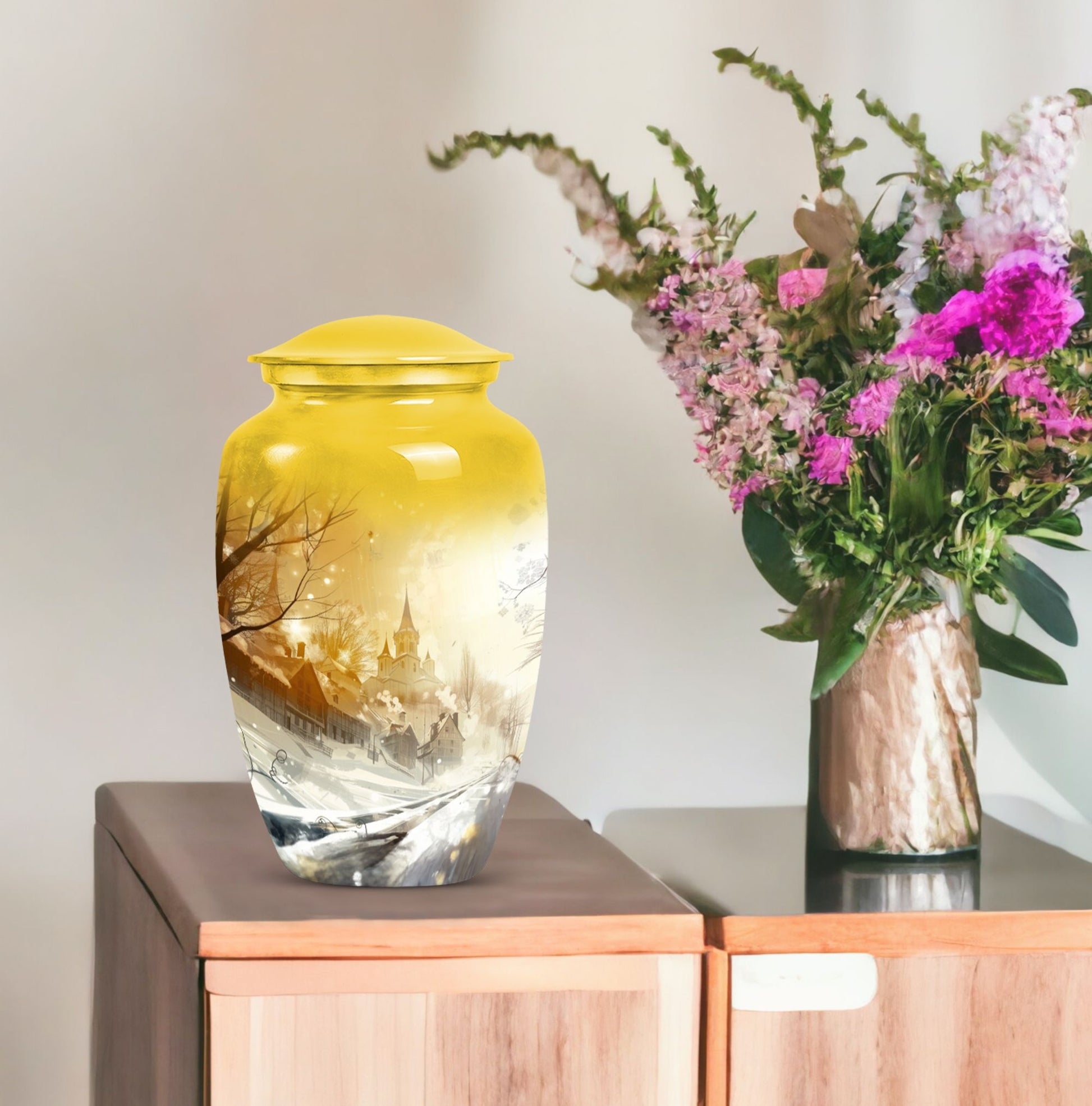 10-inch Snowflakes Urn for ashes