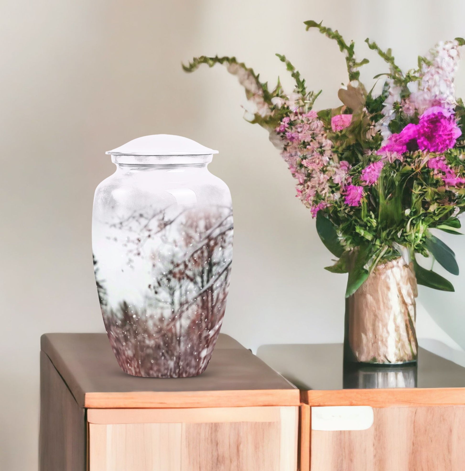 10-inch classic urn, Snowflakes theme