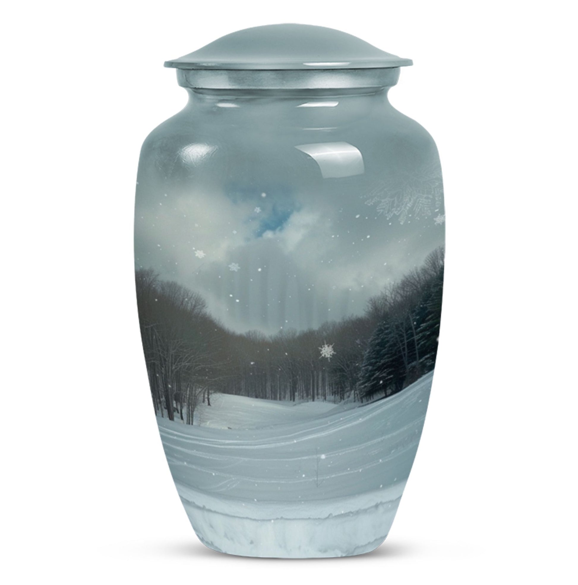 Classic 10-inch Snowflakes Urn for cremation ashes