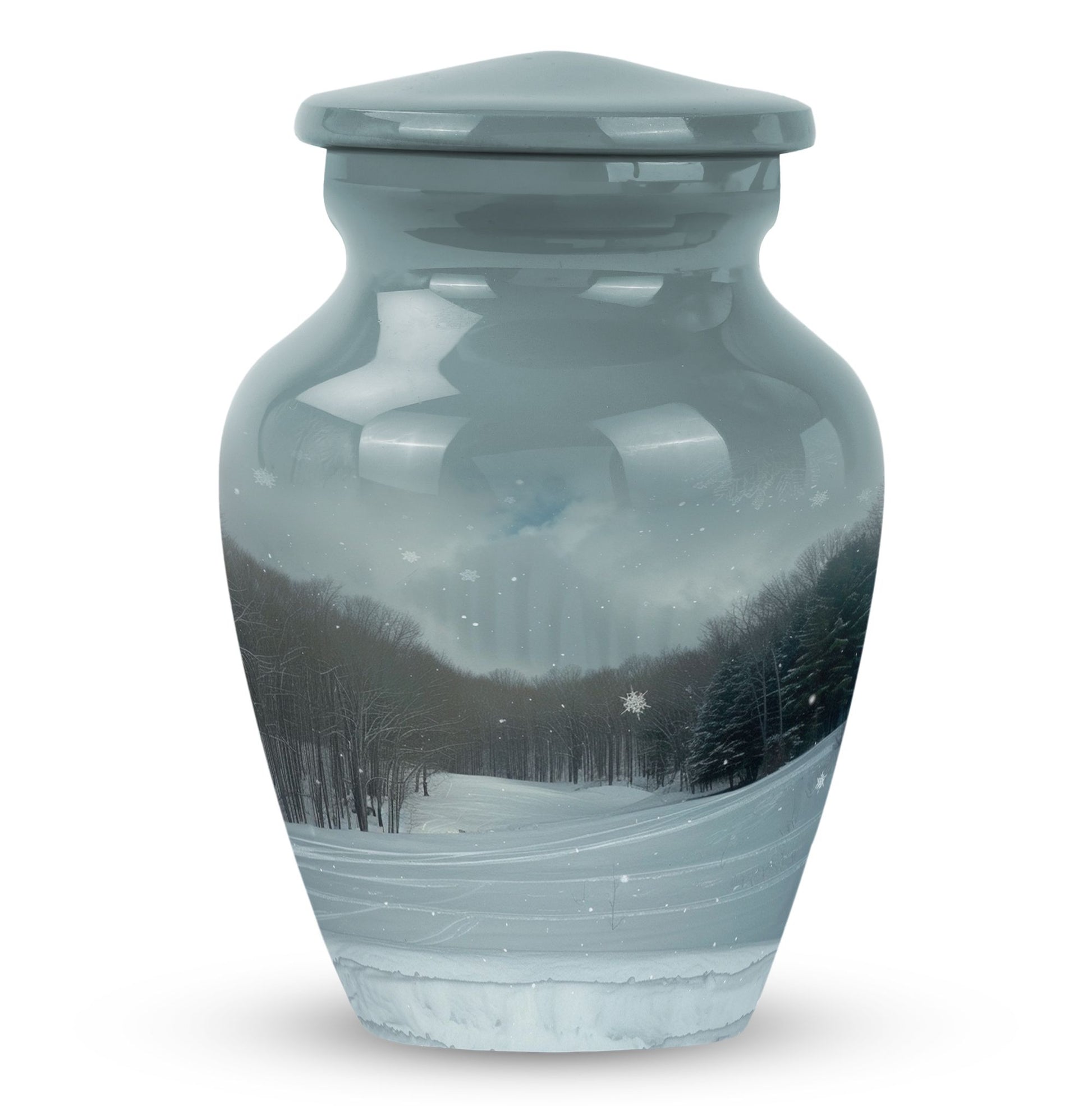 Classic 10-inch Snowflakes Urn for cremation ashes