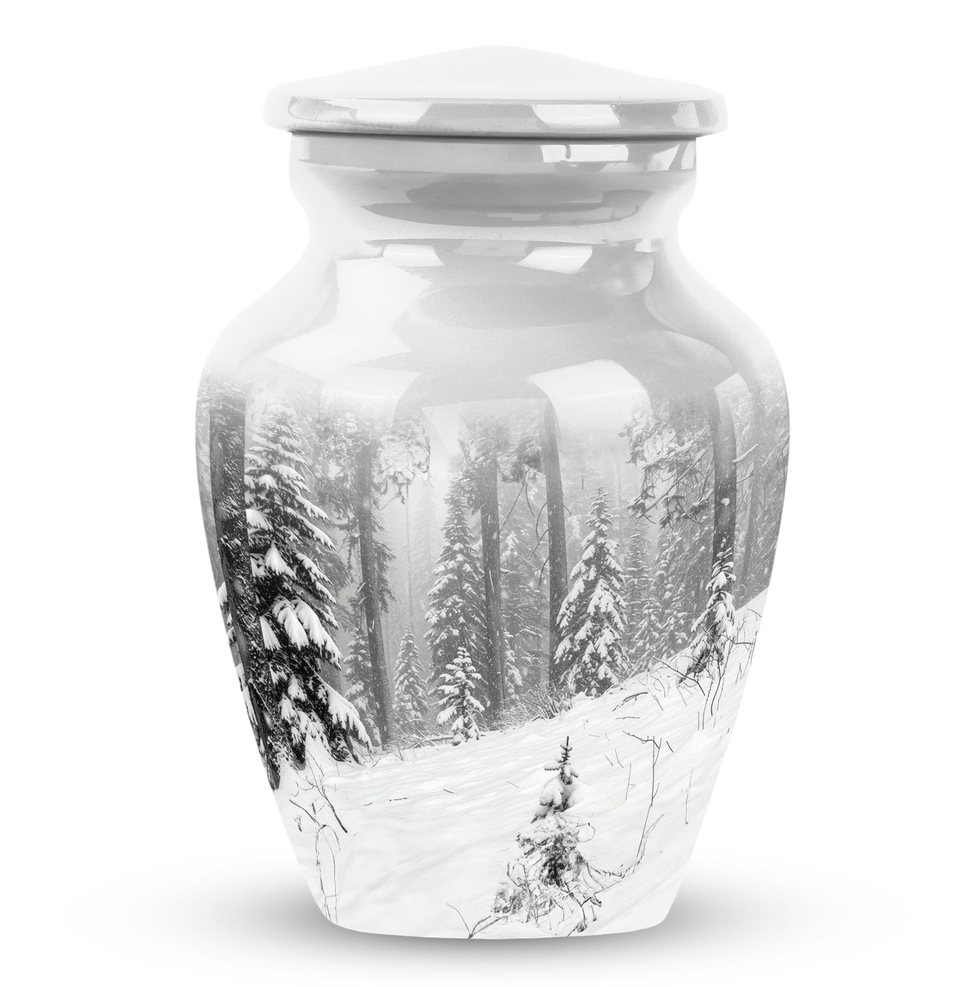 Handcrafted Snowflakes memorial urn for ashes.