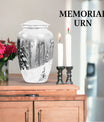 Handcrafted Snowflakes memorial urn for ashes.