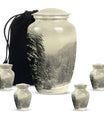 Snowflakes Urn For Ashes Female Memorial, Funeral Shape Urn