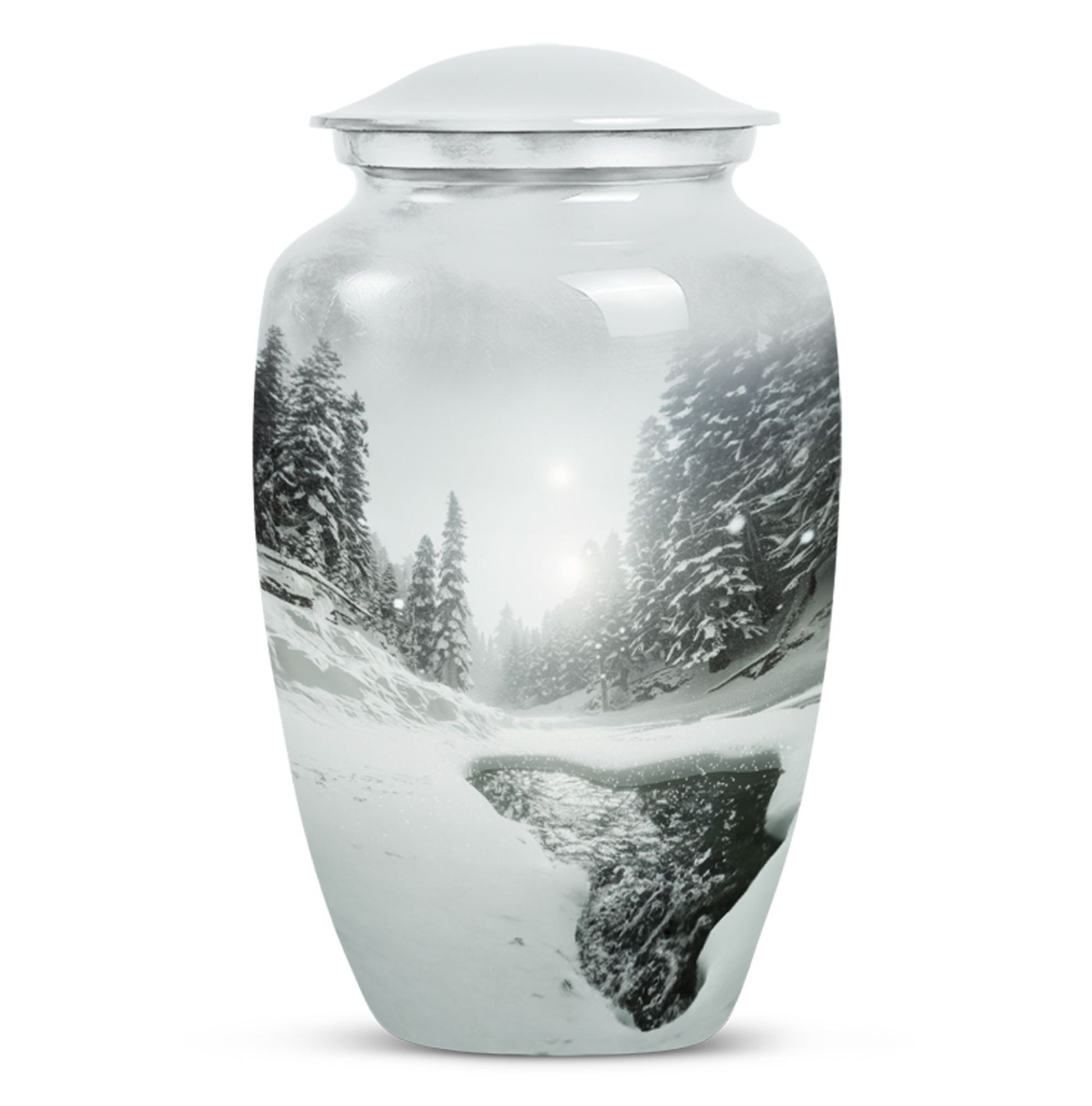 Classic 10-inch Snowflakes Urn for human ashes