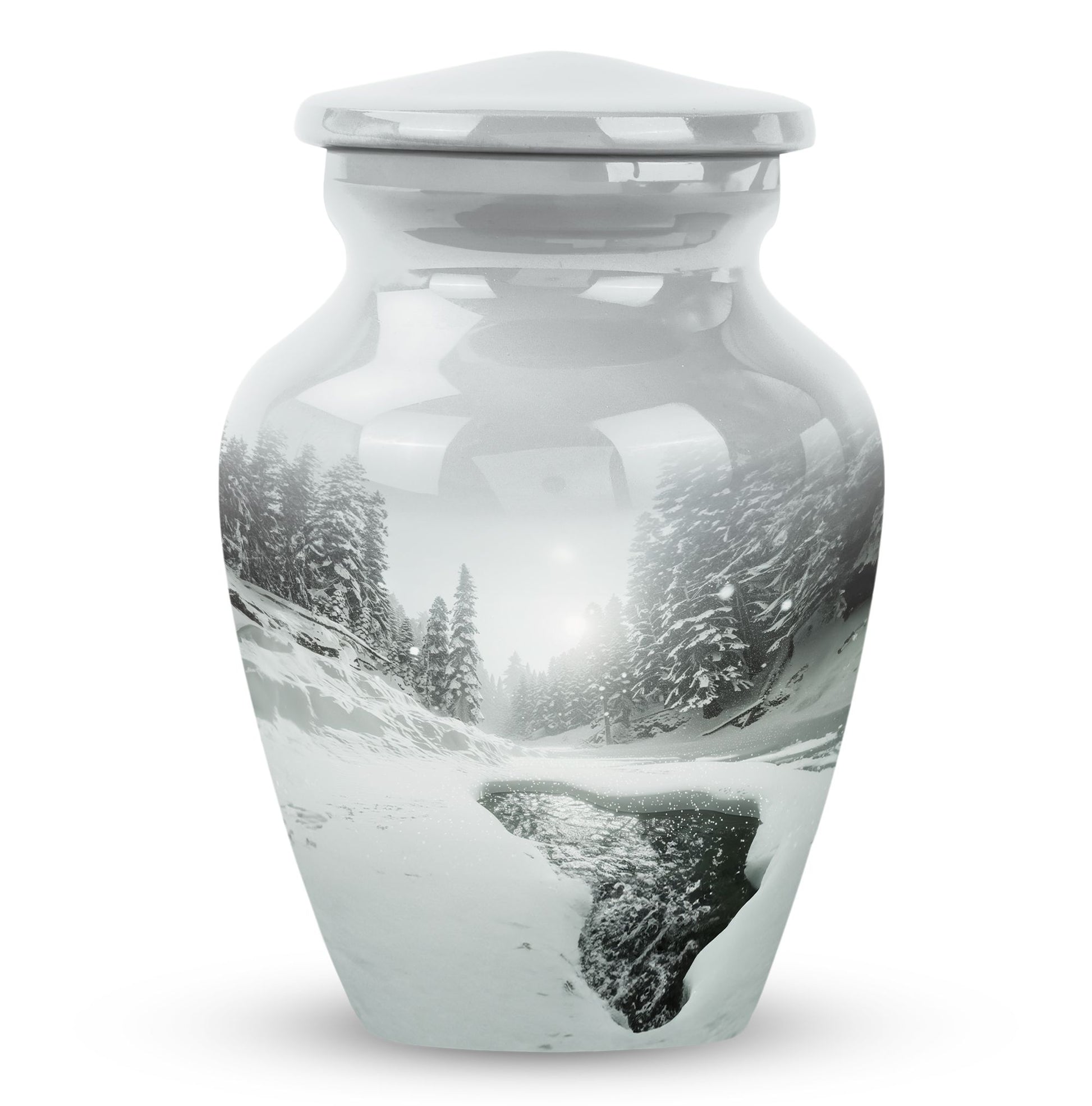 Classic 10-inch Snowflakes Urn for human ashes