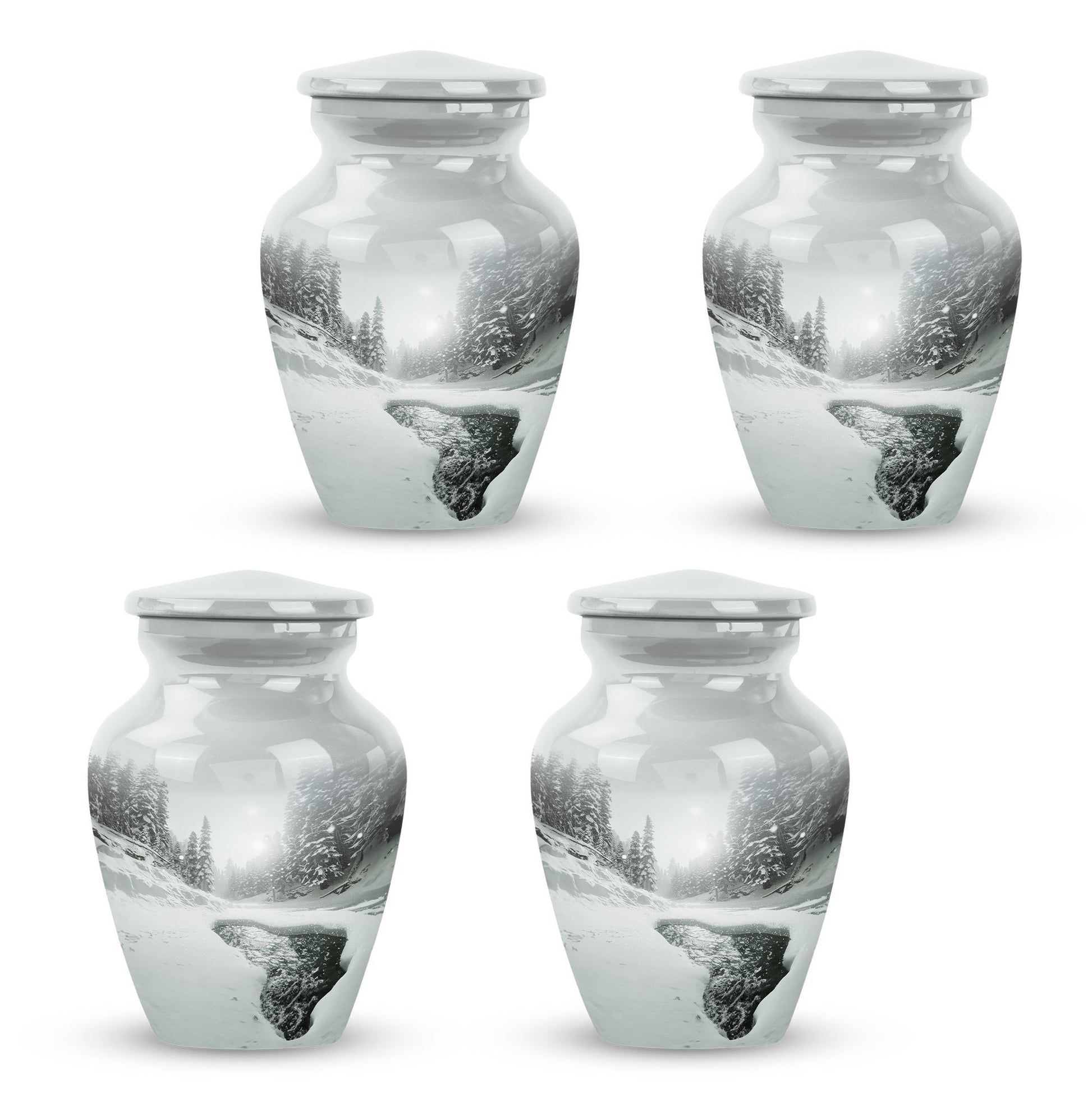 Classic 10-inch Snowflakes Urn for human ashes