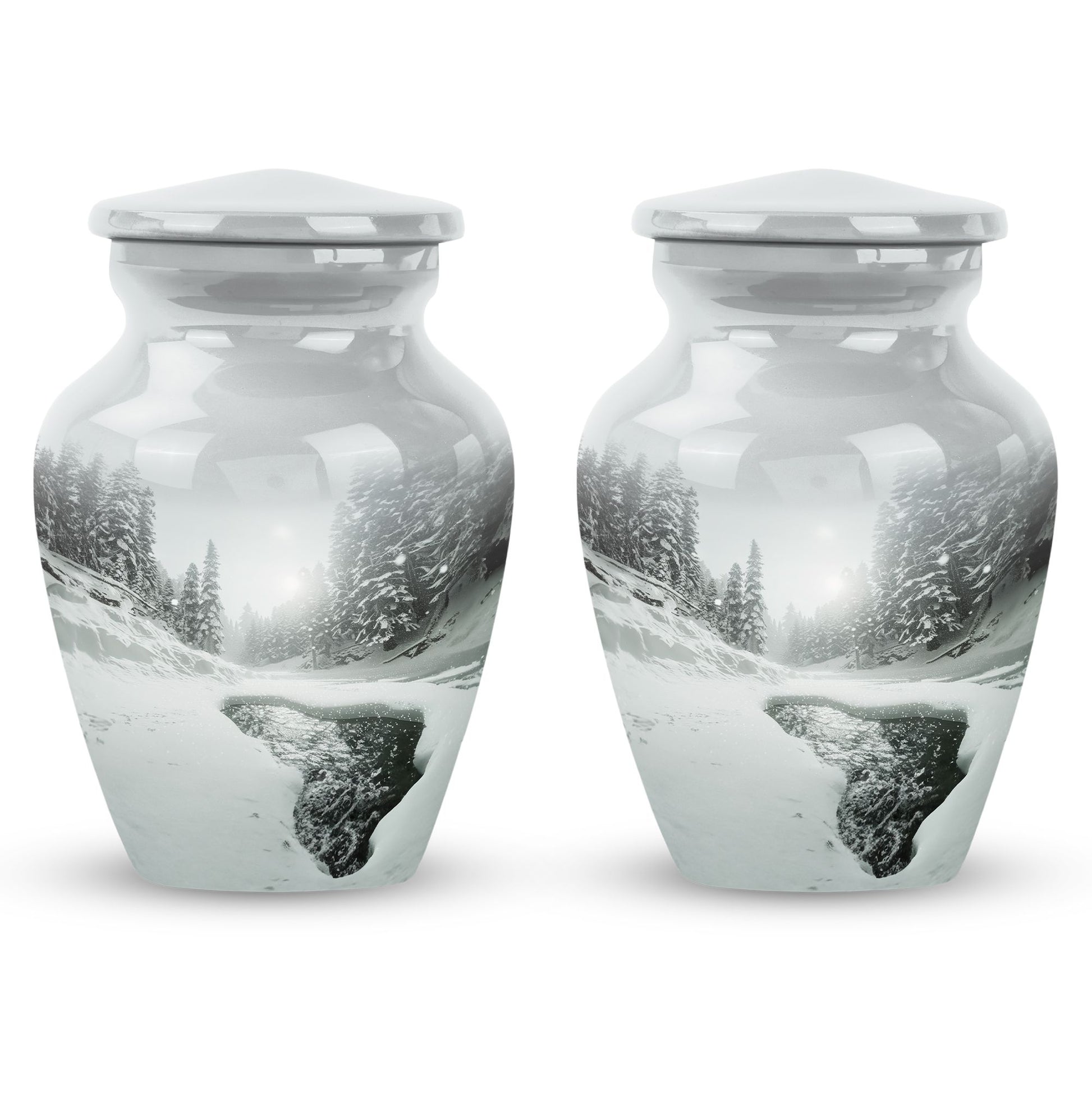 Classic 10-inch Snowflakes Urn for human ashes