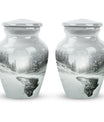 Classic 10-inch Snowflakes Urn for human ashes