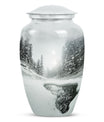 Classic 10-inch Snowflakes Urn for human ashes