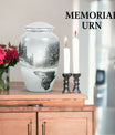 Classic 10-inch Snowflakes Urn for human ashes