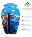 Stained glass urn for female ashes